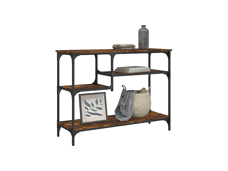 Konsolentisch mit Ablagen Räuchereiche 100x35x75 cm