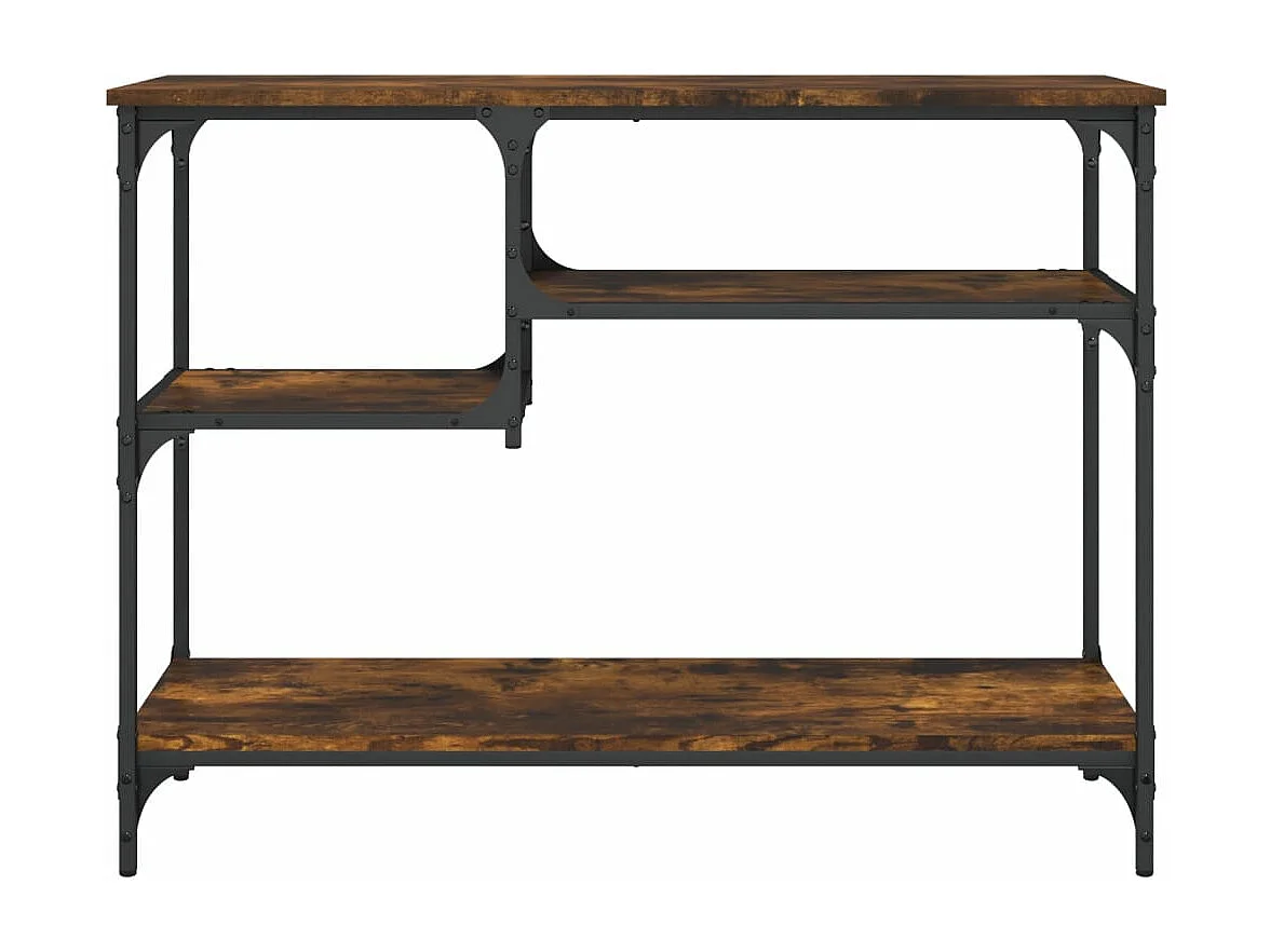 Table console avec étagères chêne fumé 100x35x75 cm