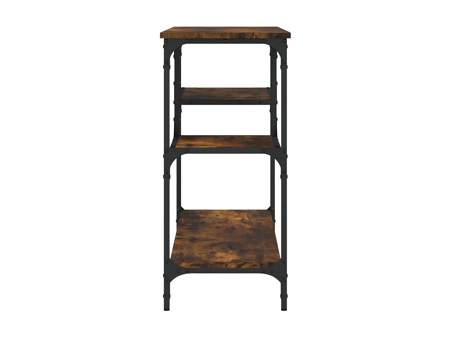 Table console avec étagères chêne fumé 100x35x75 cm