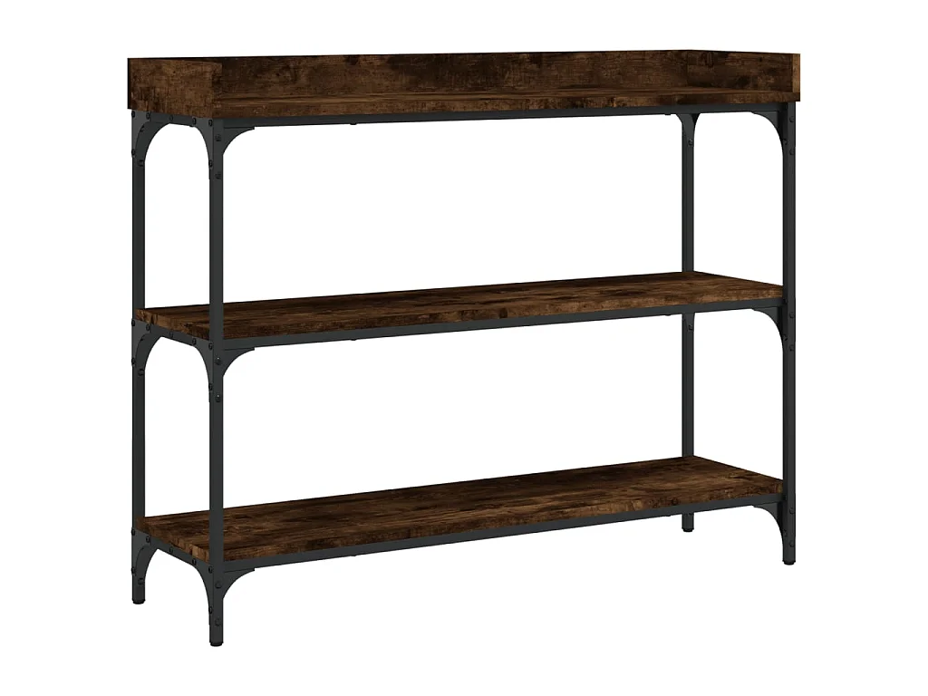 Table console avec étagères chêne fumé 100x30x80 cm