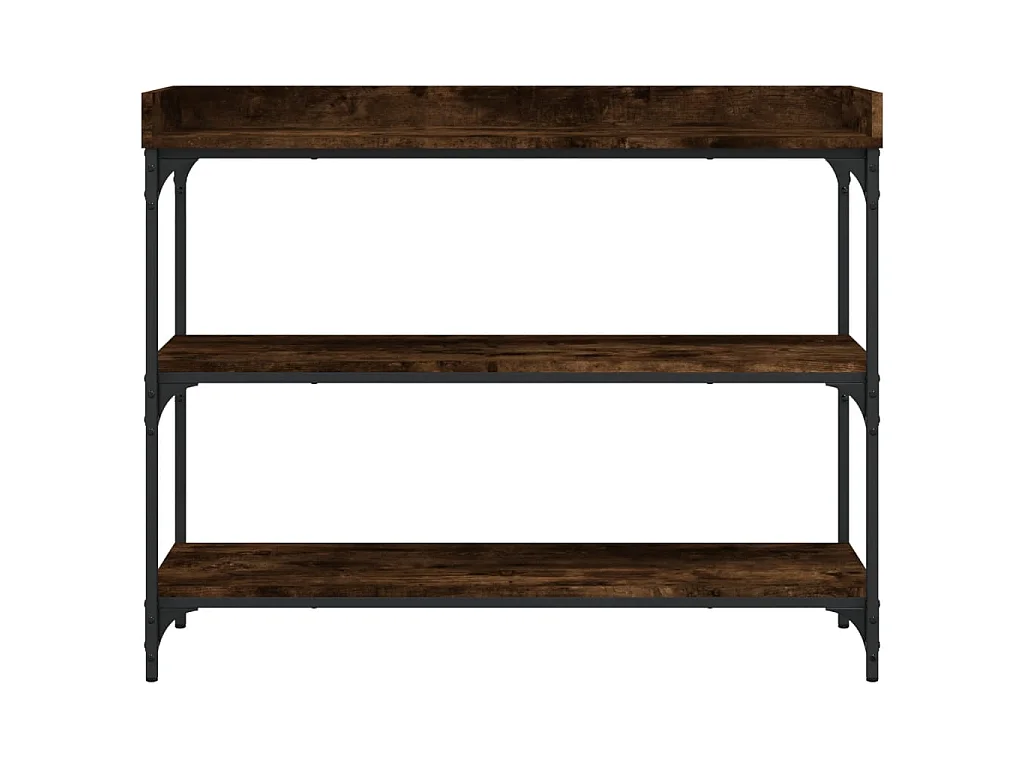Table console avec étagères chêne fumé 100x30x80 cm