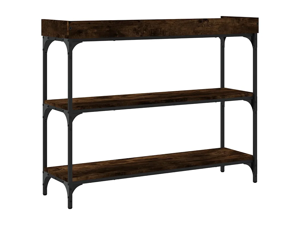 Table console avec étagères chêne fumé 100x30x80 cm