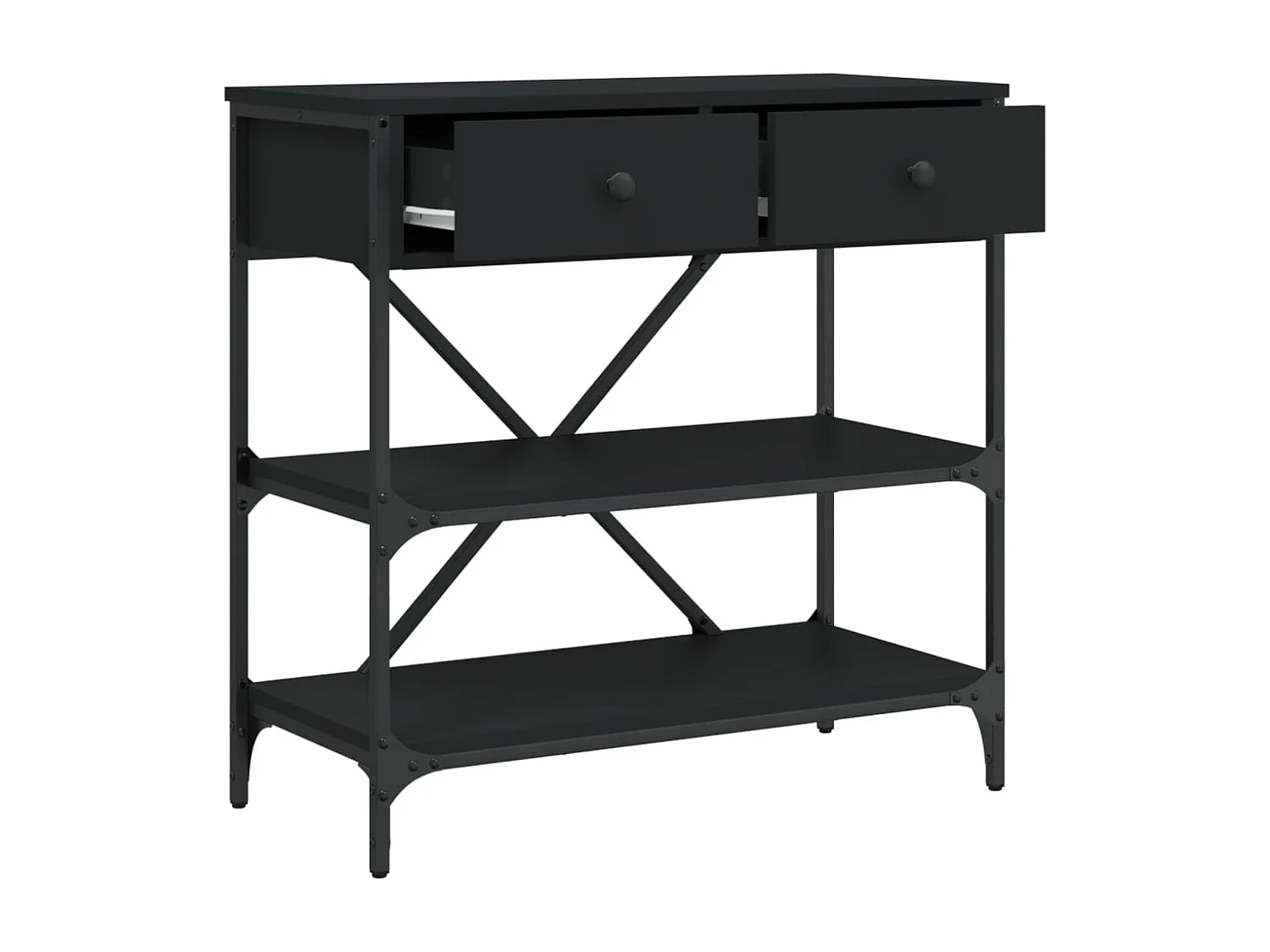 Konsolentisch Schwarz 75x34,5x75 cm Holzwerkstoff