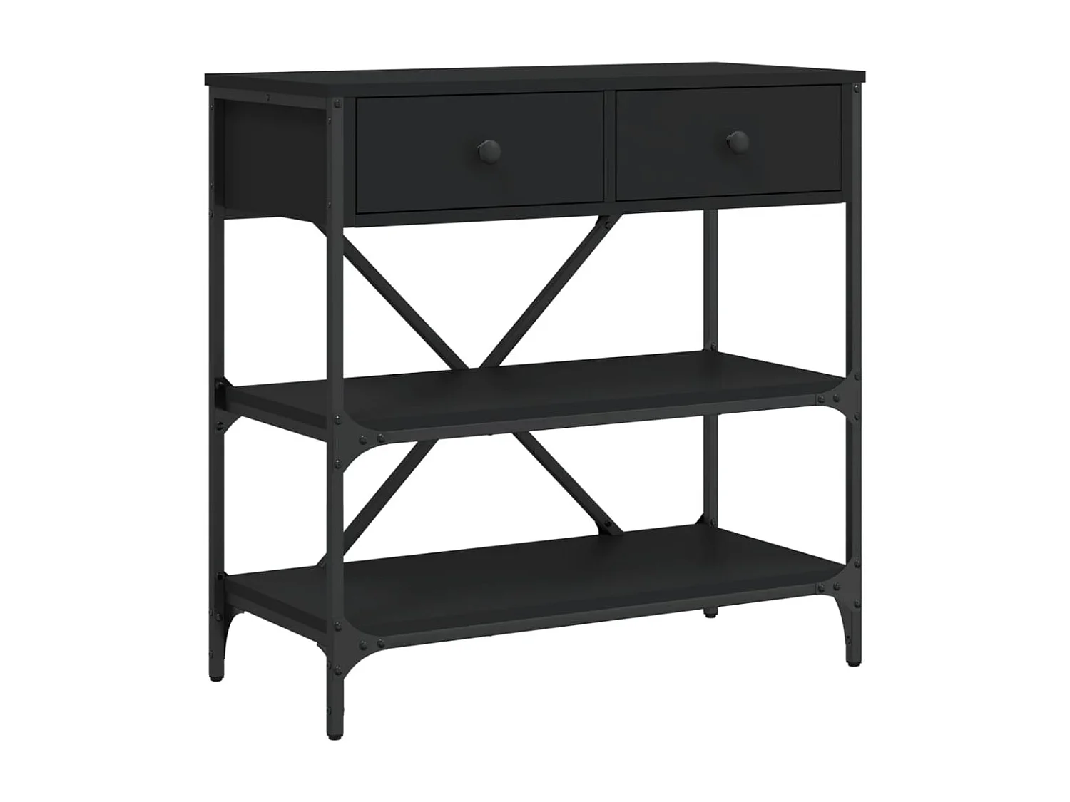 Table console noir 75x34,5x75 cm bois d'ingénierie