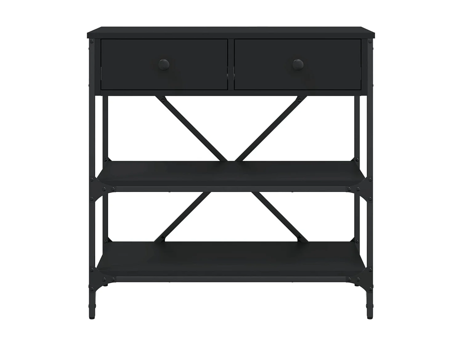 Table console noir 75x34,5x75 cm bois d'ingénierie