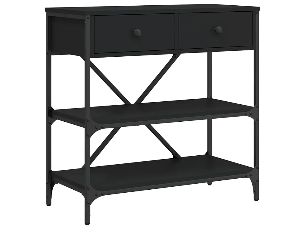 Table console noir 75x34,5x75 cm bois d'ingénierie