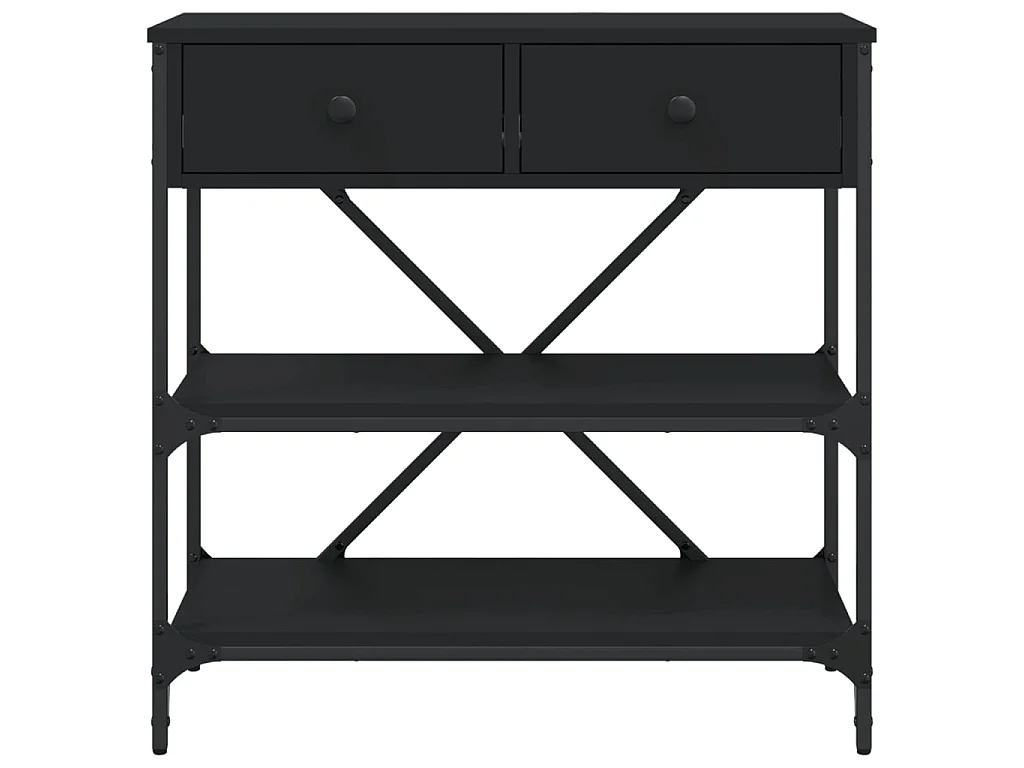 Table console noir 75x34,5x75 cm bois d'ingénierie