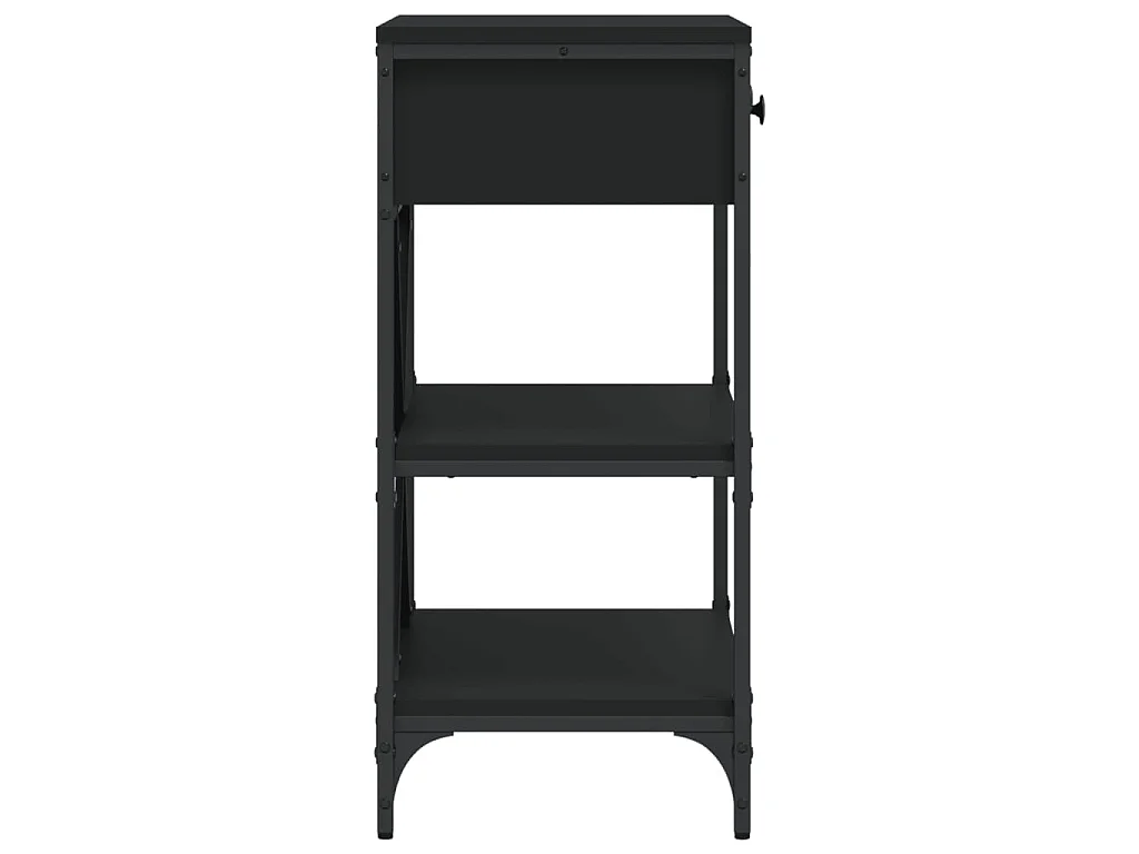 Table console noir 75x34,5x75 cm bois d'ingénierie