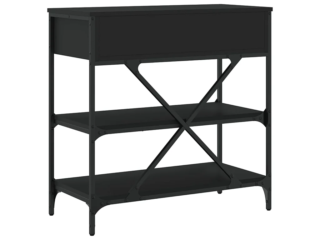 Table console noir 75x34,5x75 cm bois d'ingénierie