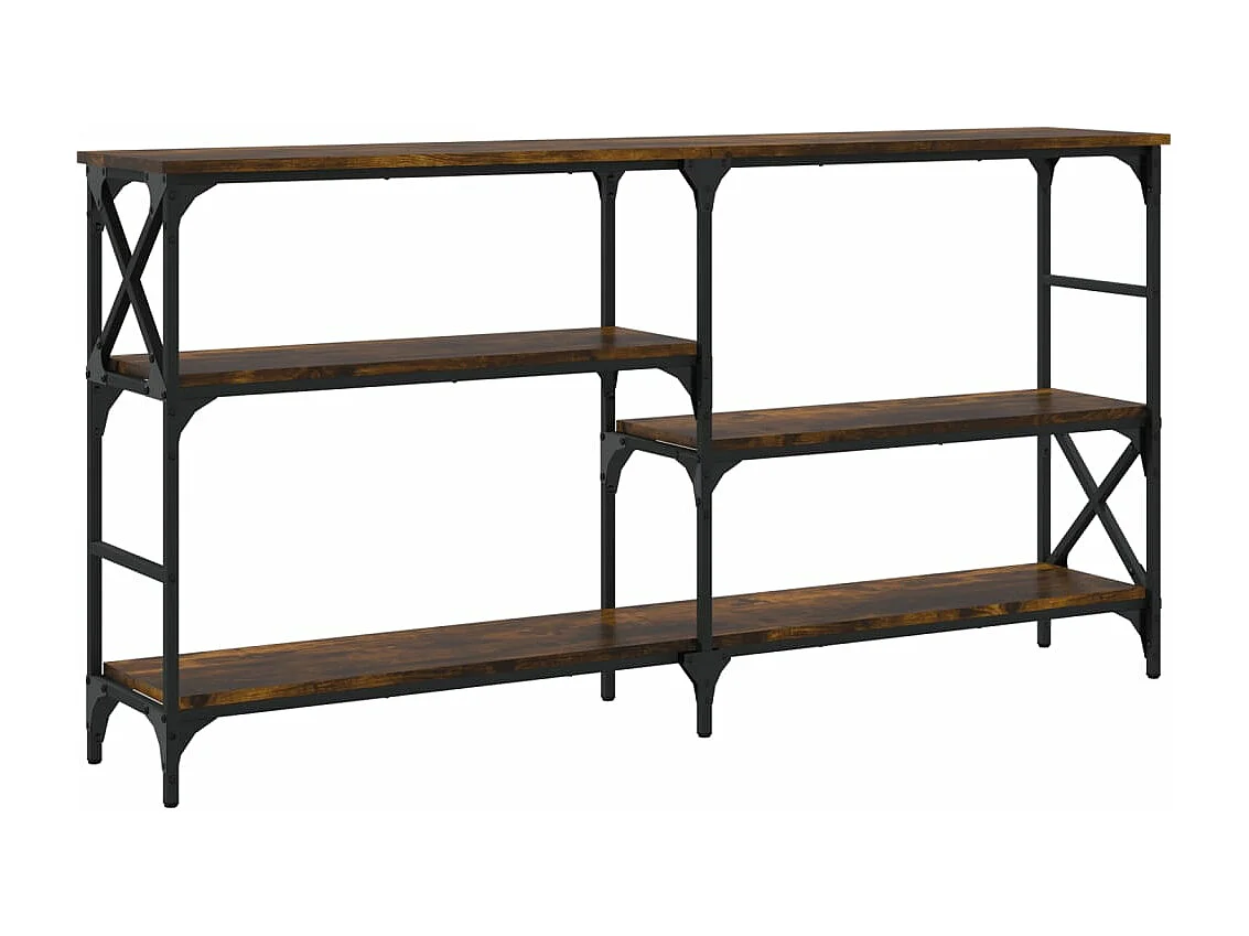 Table console chêne fumé 150x29x76,5 cm bois d'ingénierie