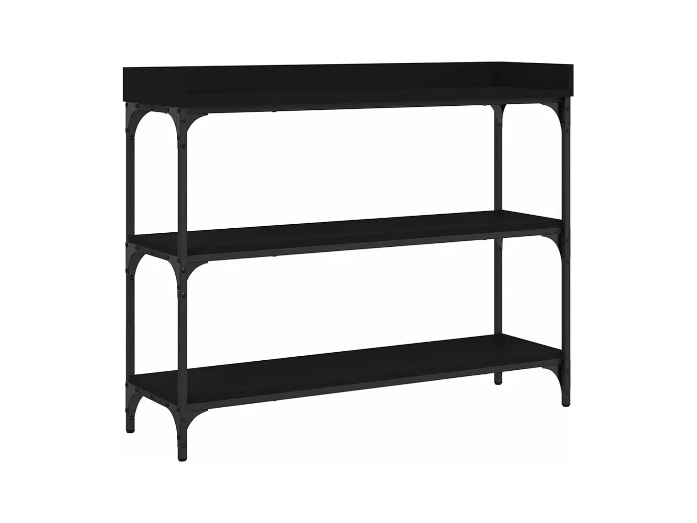 Wandtafel met schappen 100x30x80 cm zwart