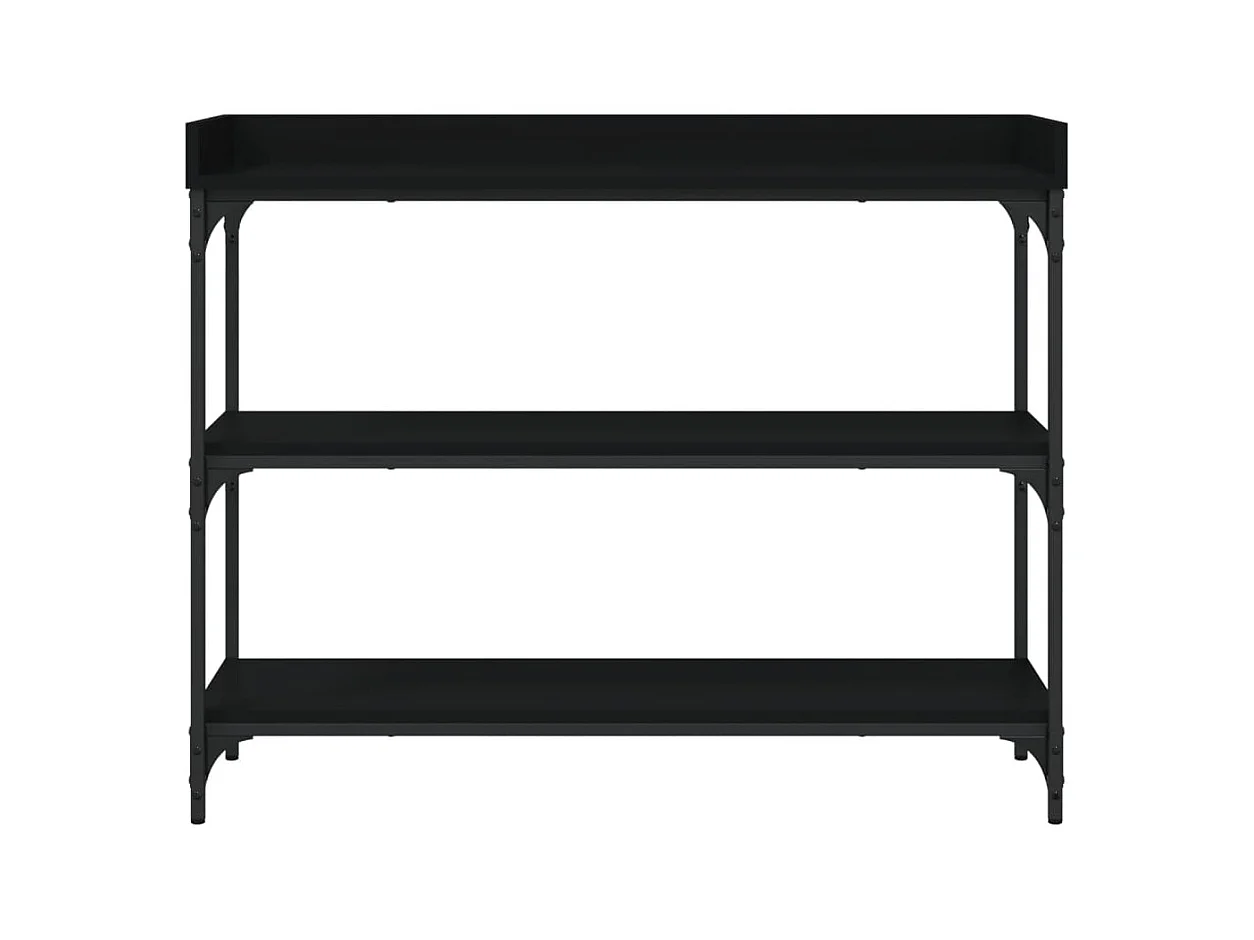 Wandtafel met schappen 100x30x80 cm zwart