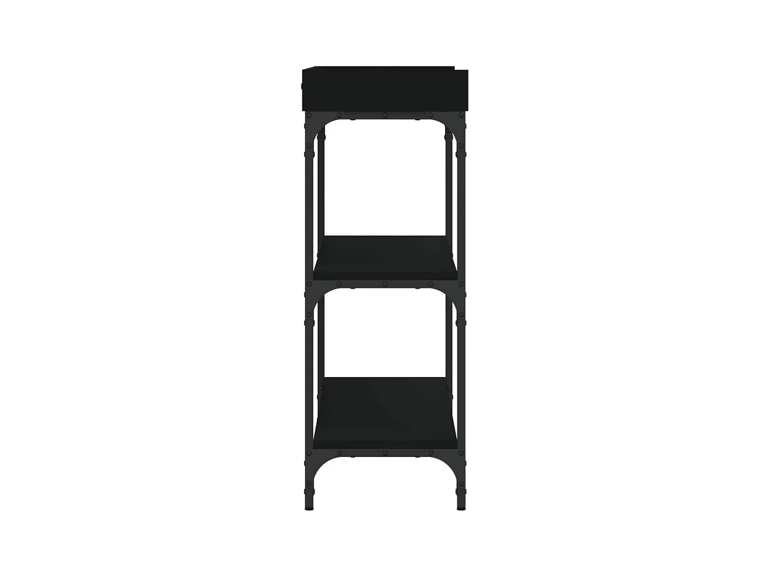 Wandtafel met schappen 100x30x80 cm zwart