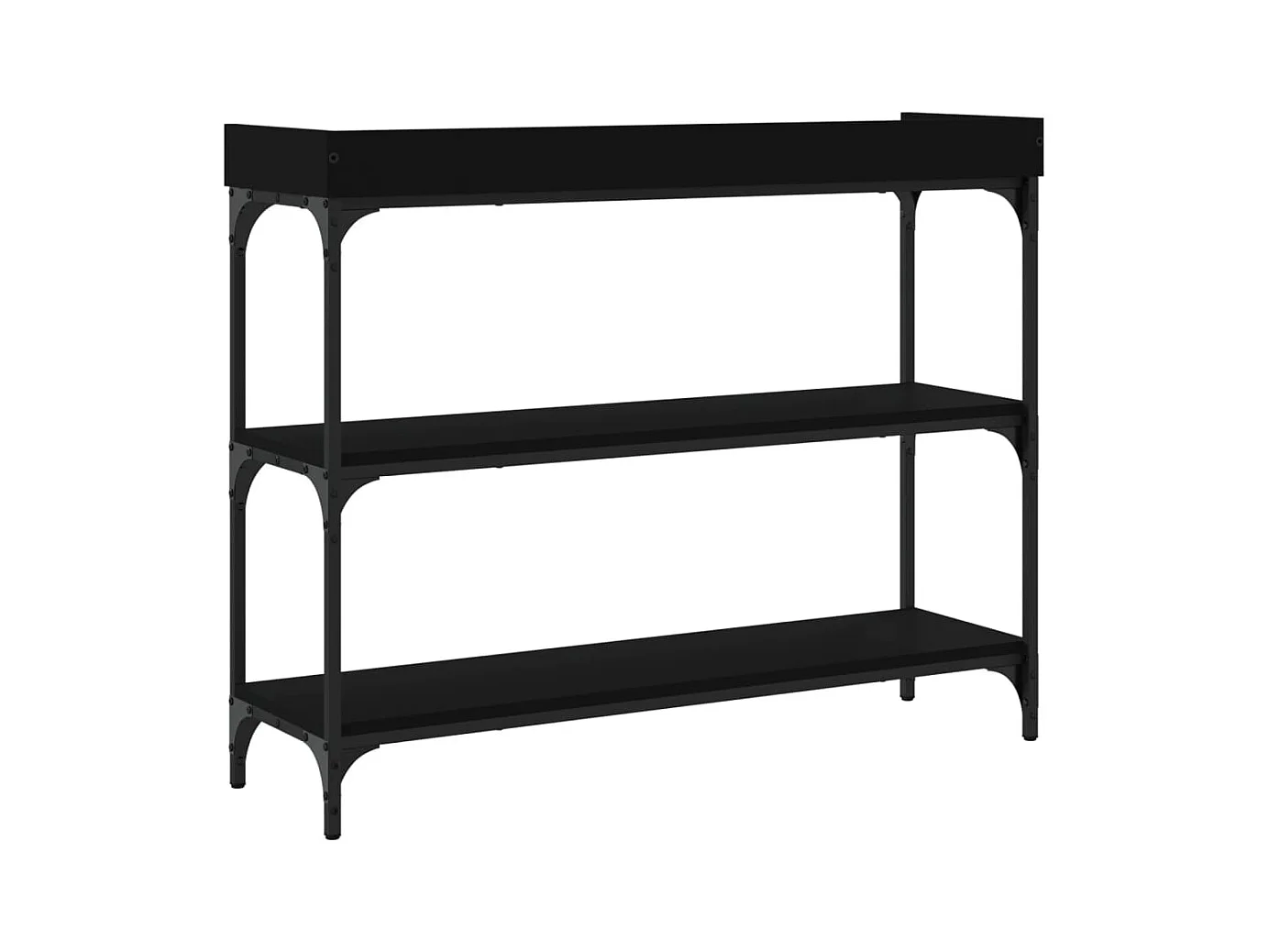 Wandtafel met schappen 100x30x80 cm zwart