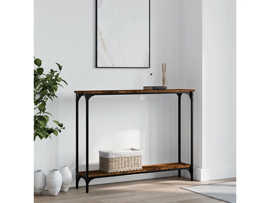Mesa consola 100x22,5x75cm derivados de madeira carvalho fumado