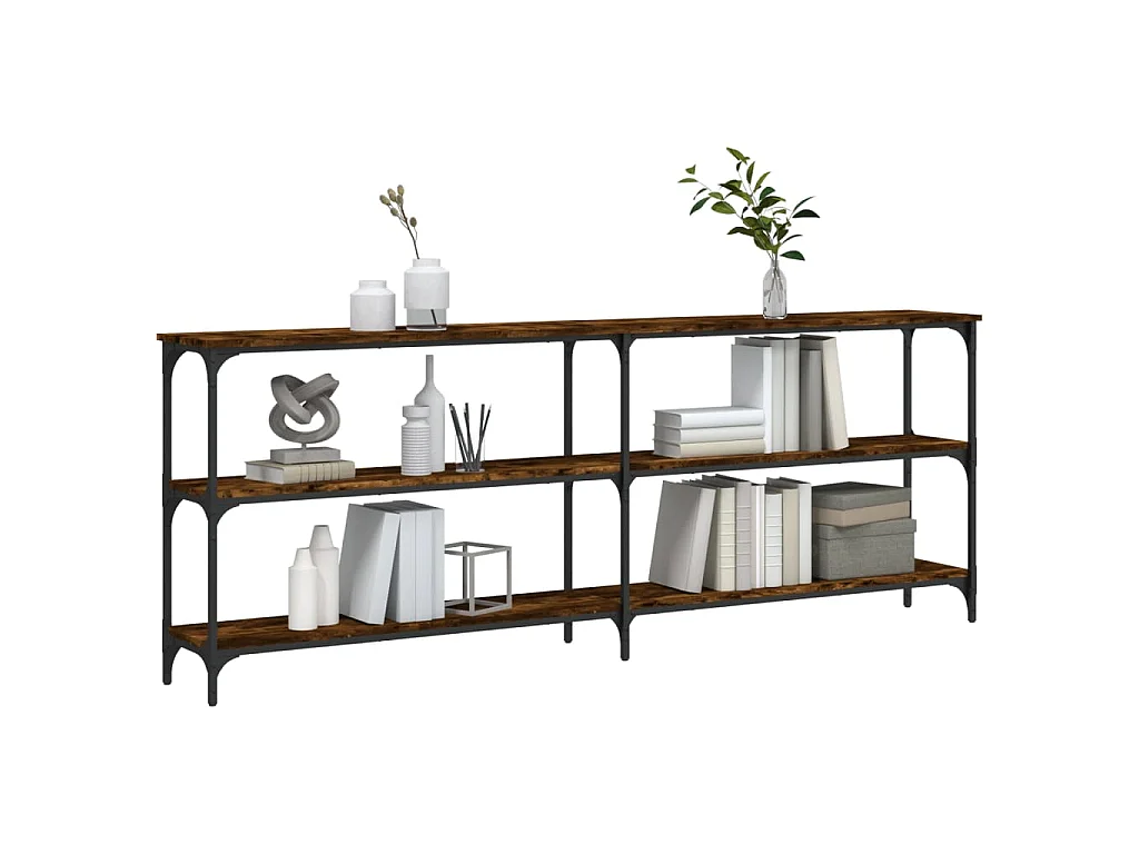 Tavolo Consolle Rovere Fumo 200x29x75 cm in Legno Multistrato