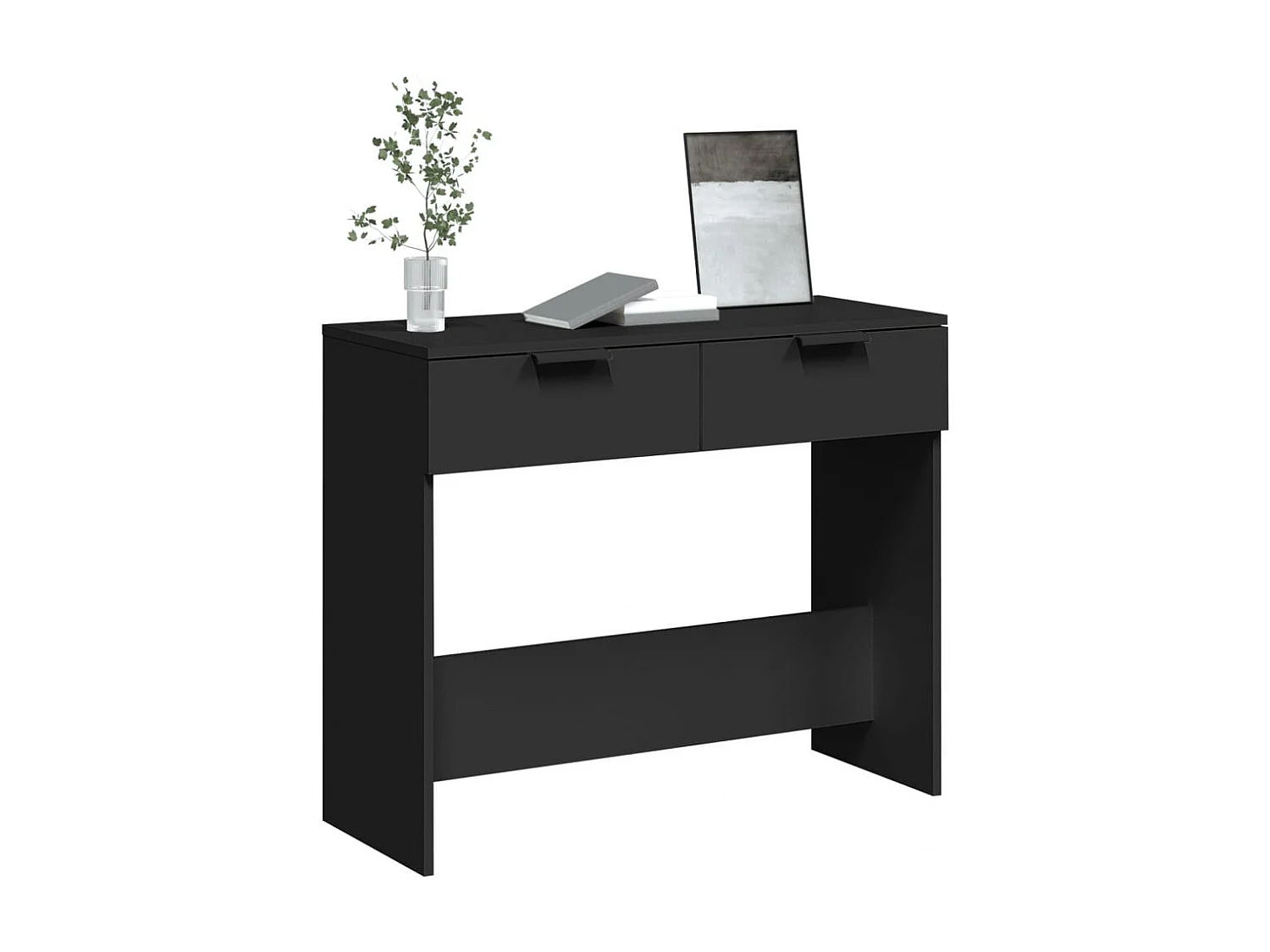 Table console noir 90x36x75 cm bois d'ingénierie