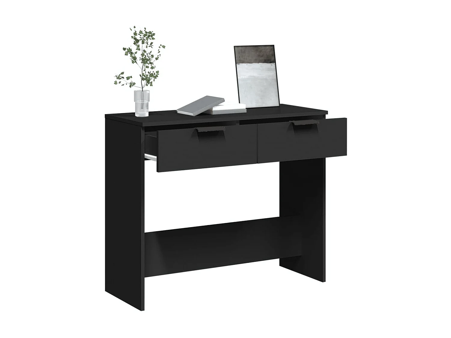 Table console noir 90x36x75 cm bois d'ingénierie