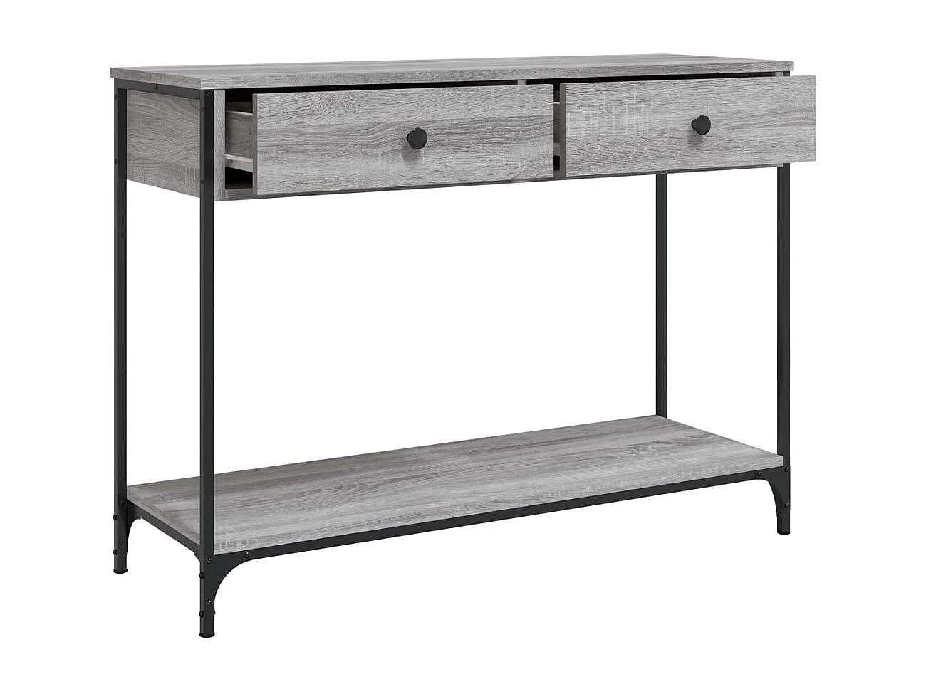 Mesa consola madera de ingeniería gris Sonoma 100x34,5x75 cm