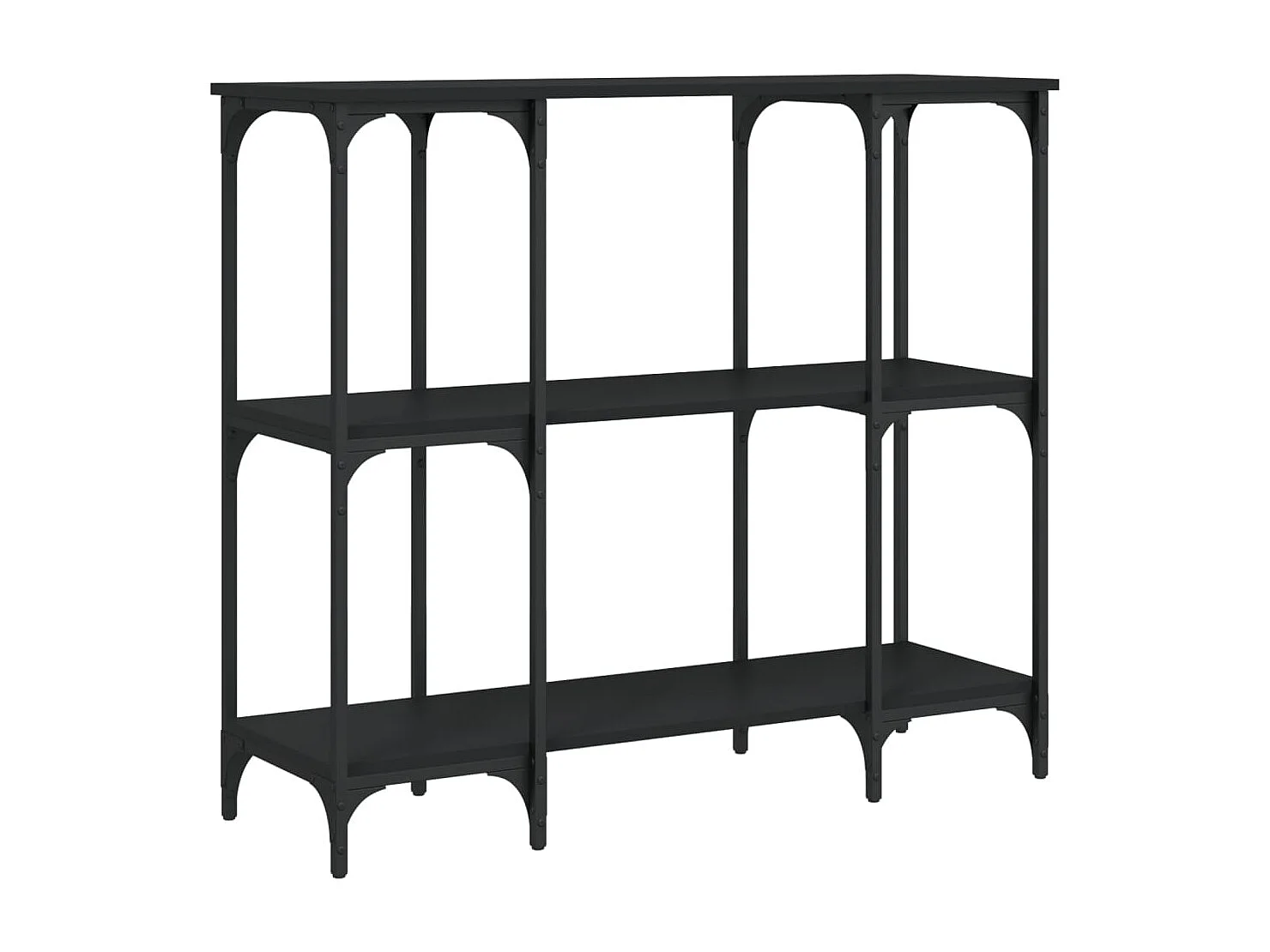 Table console noir 102x35x90 cm bois d'ingénierie