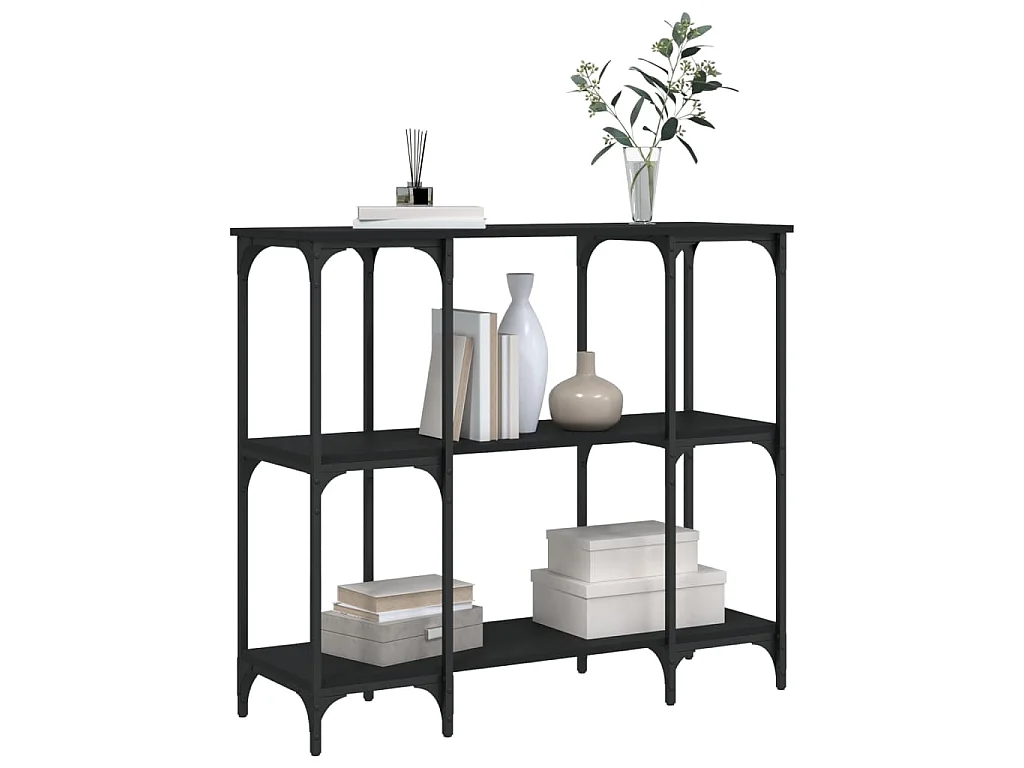 Table console noir 102x35x90 cm bois d'ingénierie