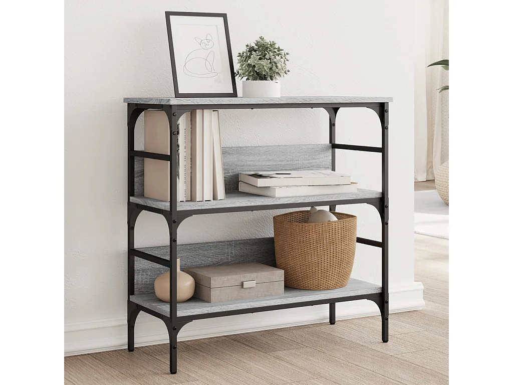 Mesa consola 75x32x75 cm derivados de madeira cinzento sonoma