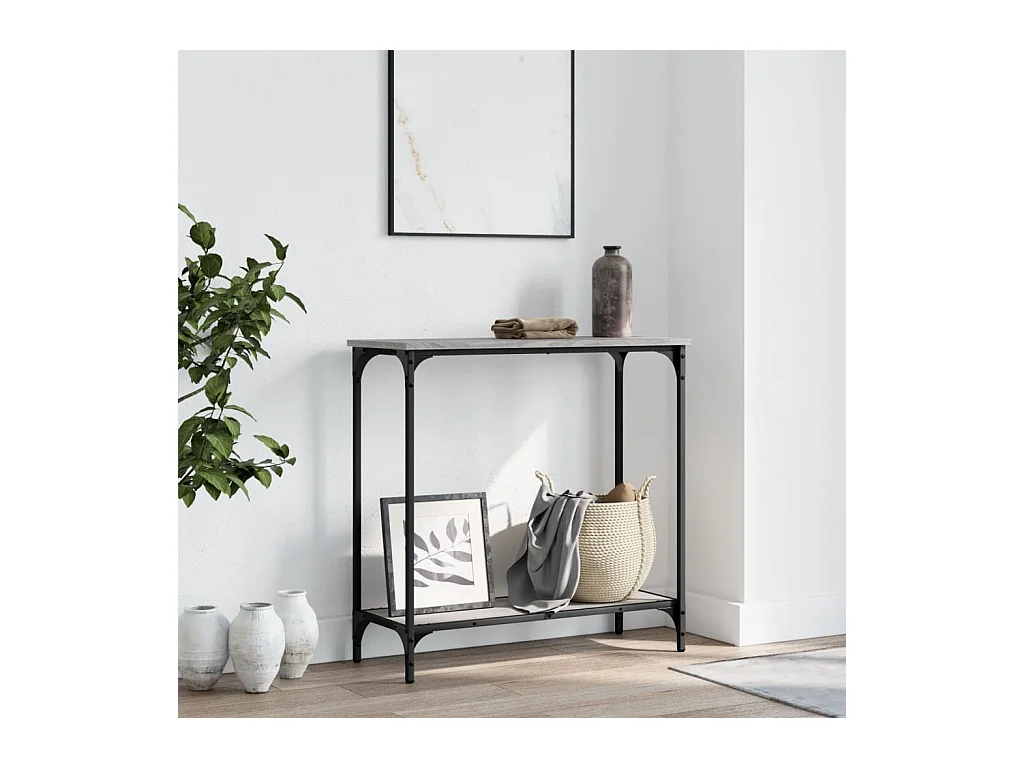 Table console sonoma gris 75x30,5x75 cm bois d'ingénierie