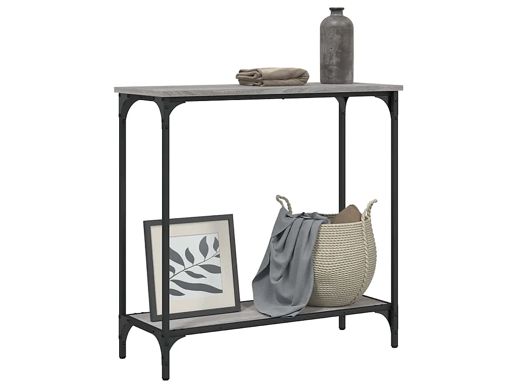 Tavolino Consolle Grigio Sonoma 75x30,5x75 cm Legno Multistrato