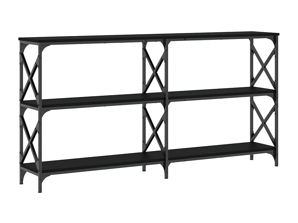 Table console noir 156x28x80,5 cm bois d'ingénierie