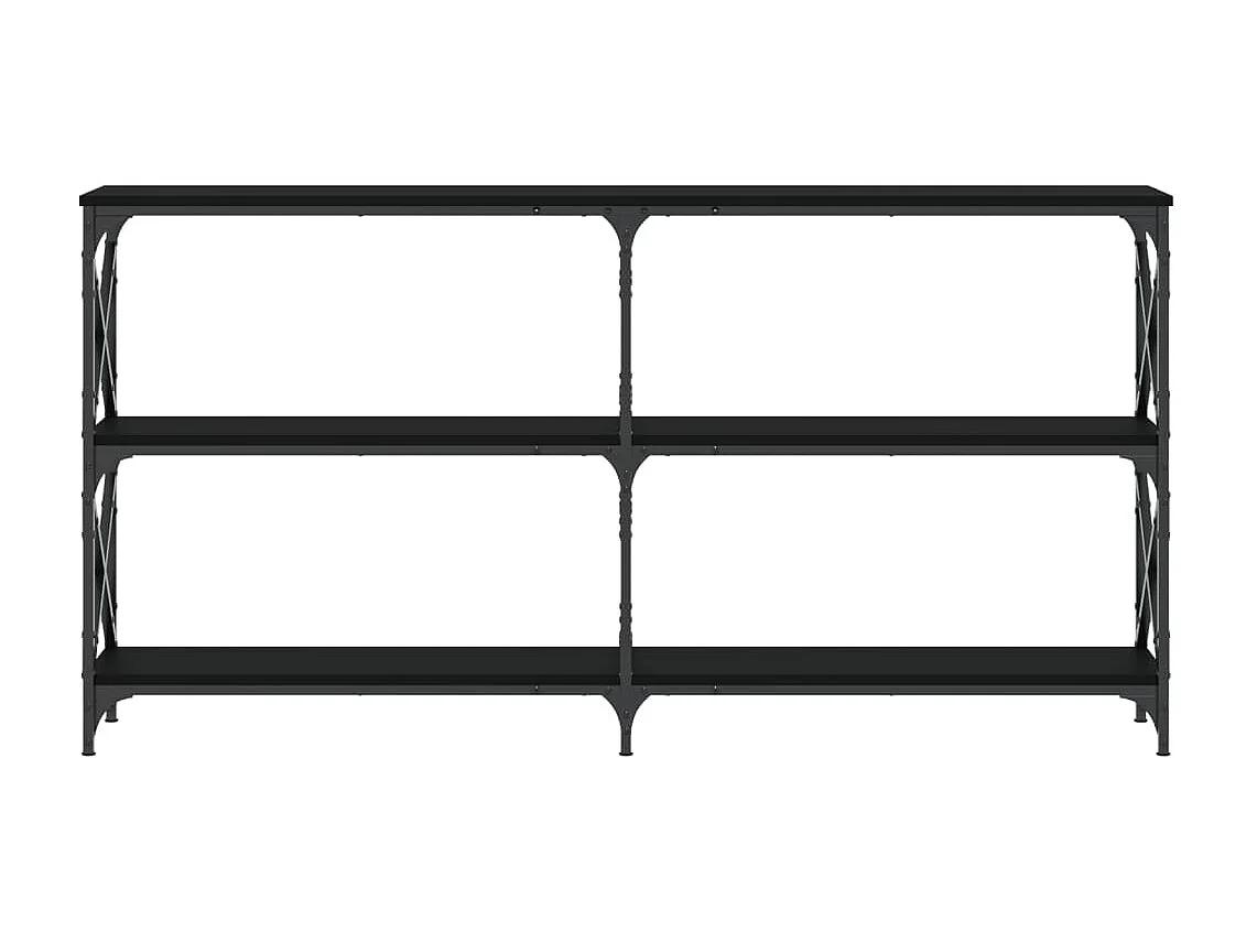 Table console noir 156x28x80,5 cm bois d'ingénierie