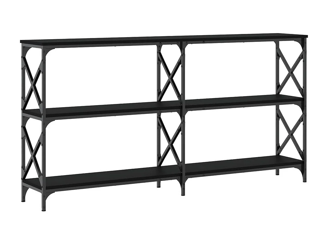 Table console noir 156x28x80,5 cm bois d'ingénierie