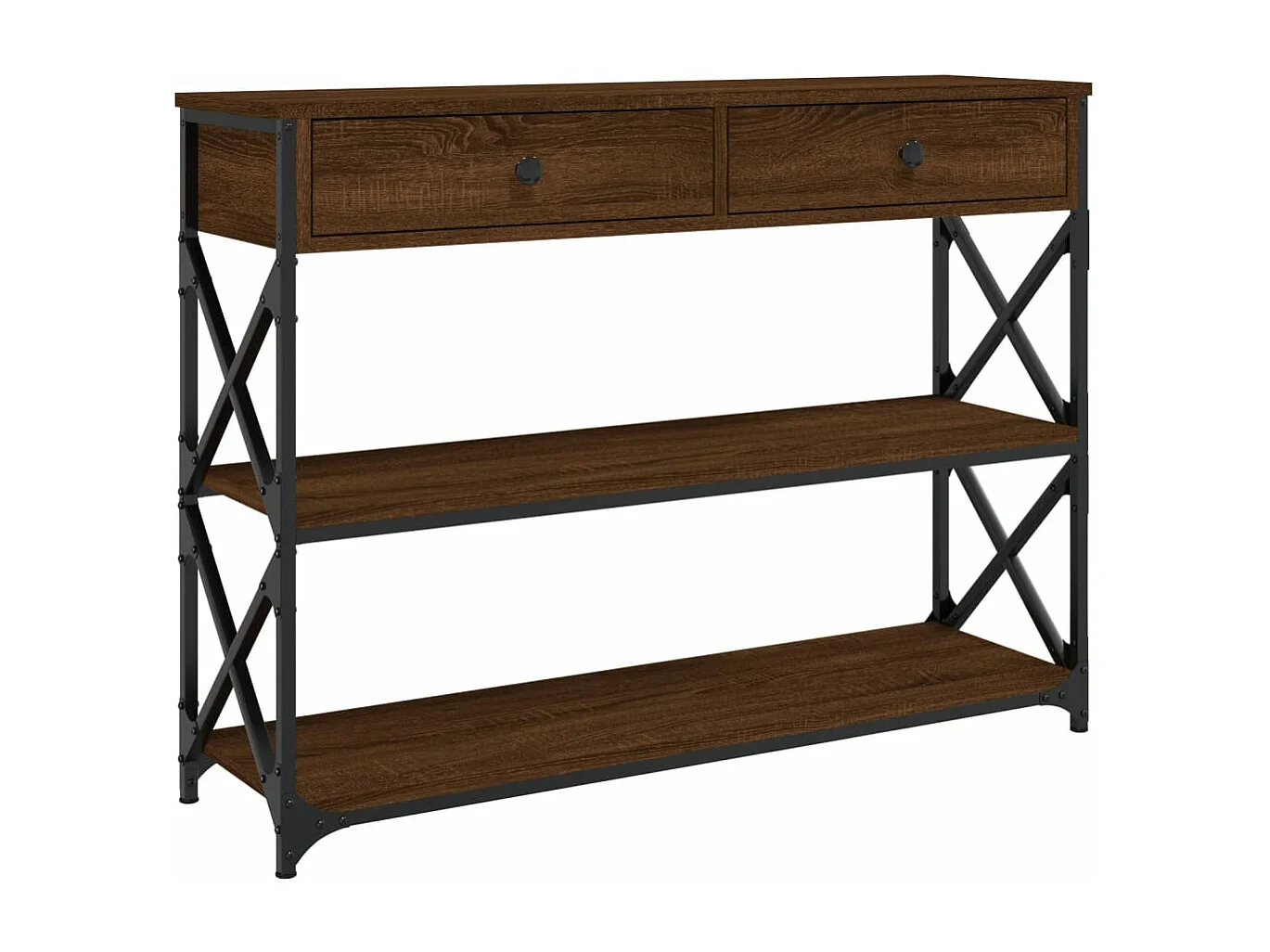 Table console chêne marron 100x28x75 cm bois d'ingénierie