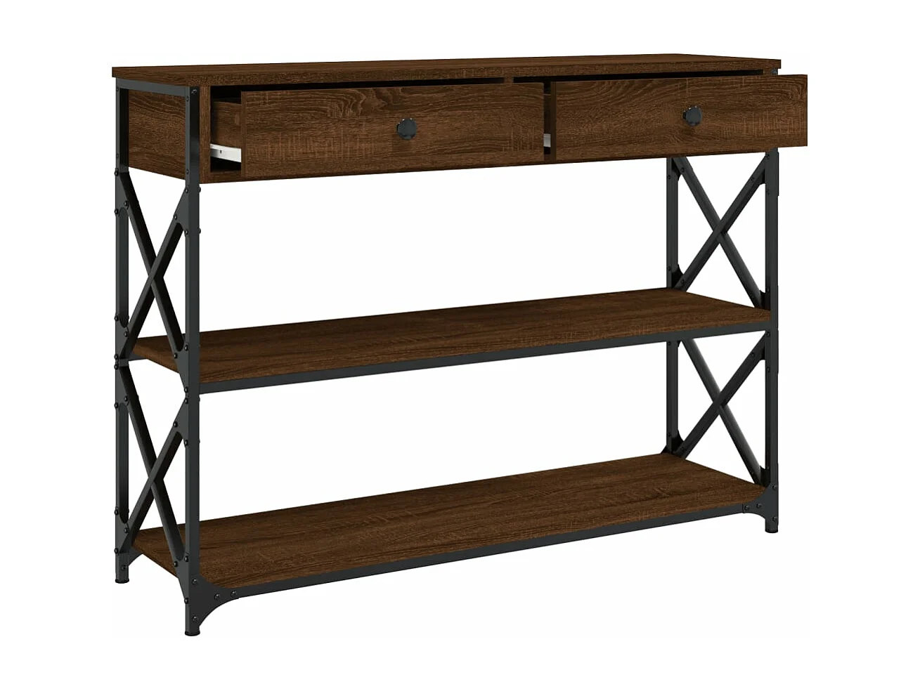 Table console chêne marron 100x28x75 cm bois d'ingénierie