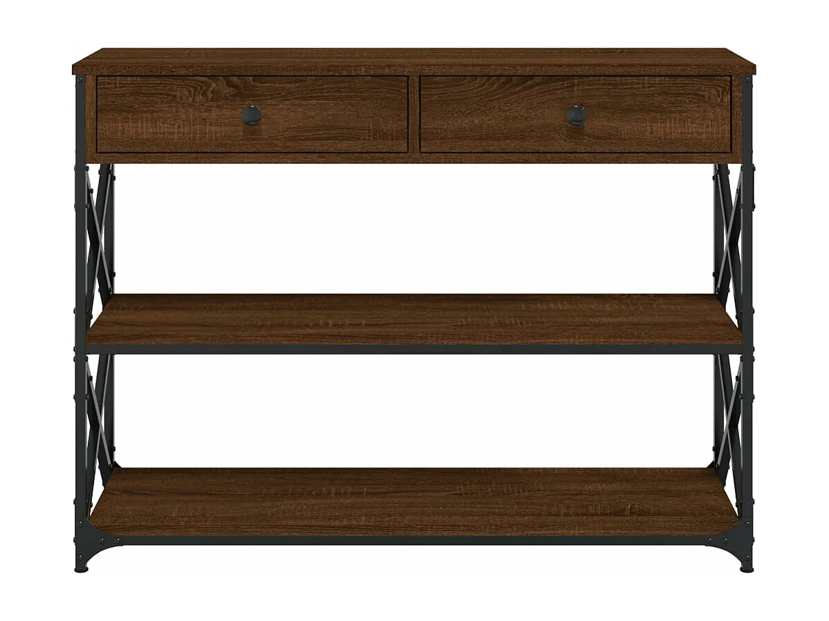 Table console chêne marron 100x28x75 cm bois d'ingénierie