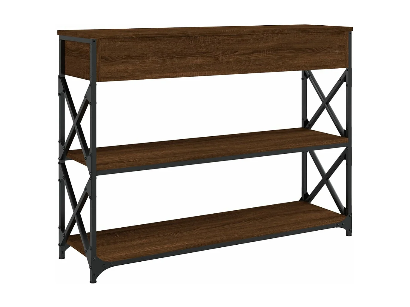 Table console chêne marron 100x28x75 cm bois d'ingénierie