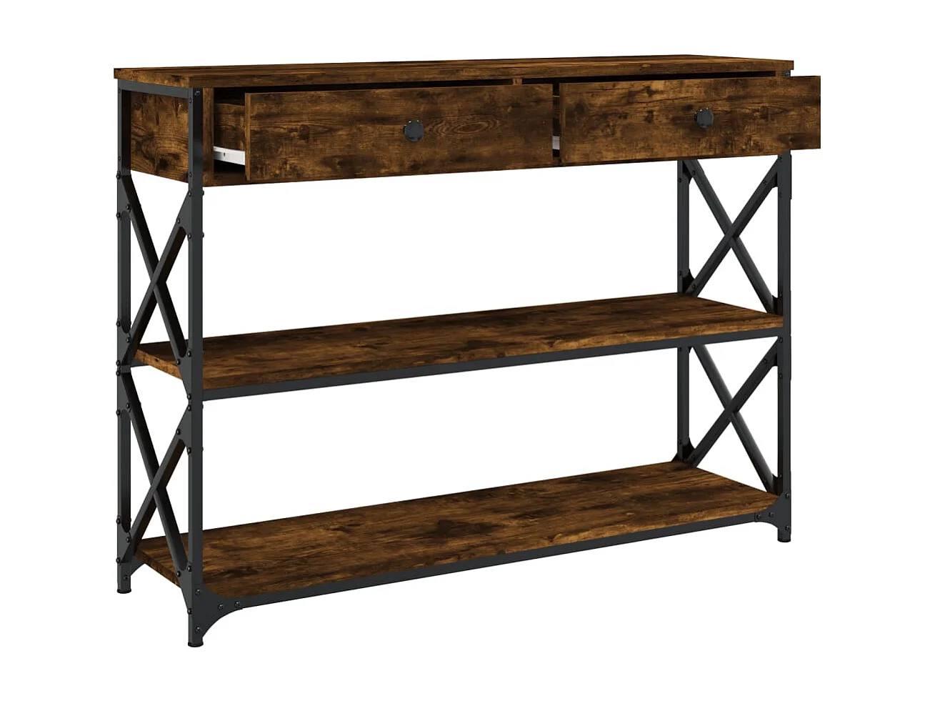 Tavolo Consolle Rovere Fumo 100x28x75 cm in Legno Multistrato