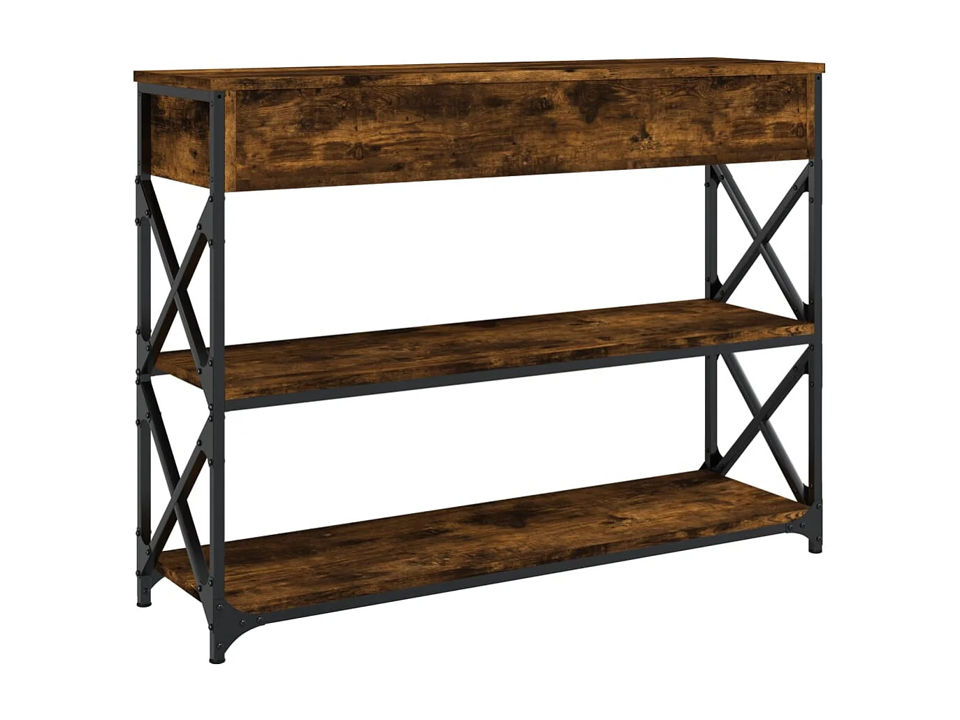 Tavolo Consolle Rovere Fumo 100x28x75 cm in Legno Multistrato