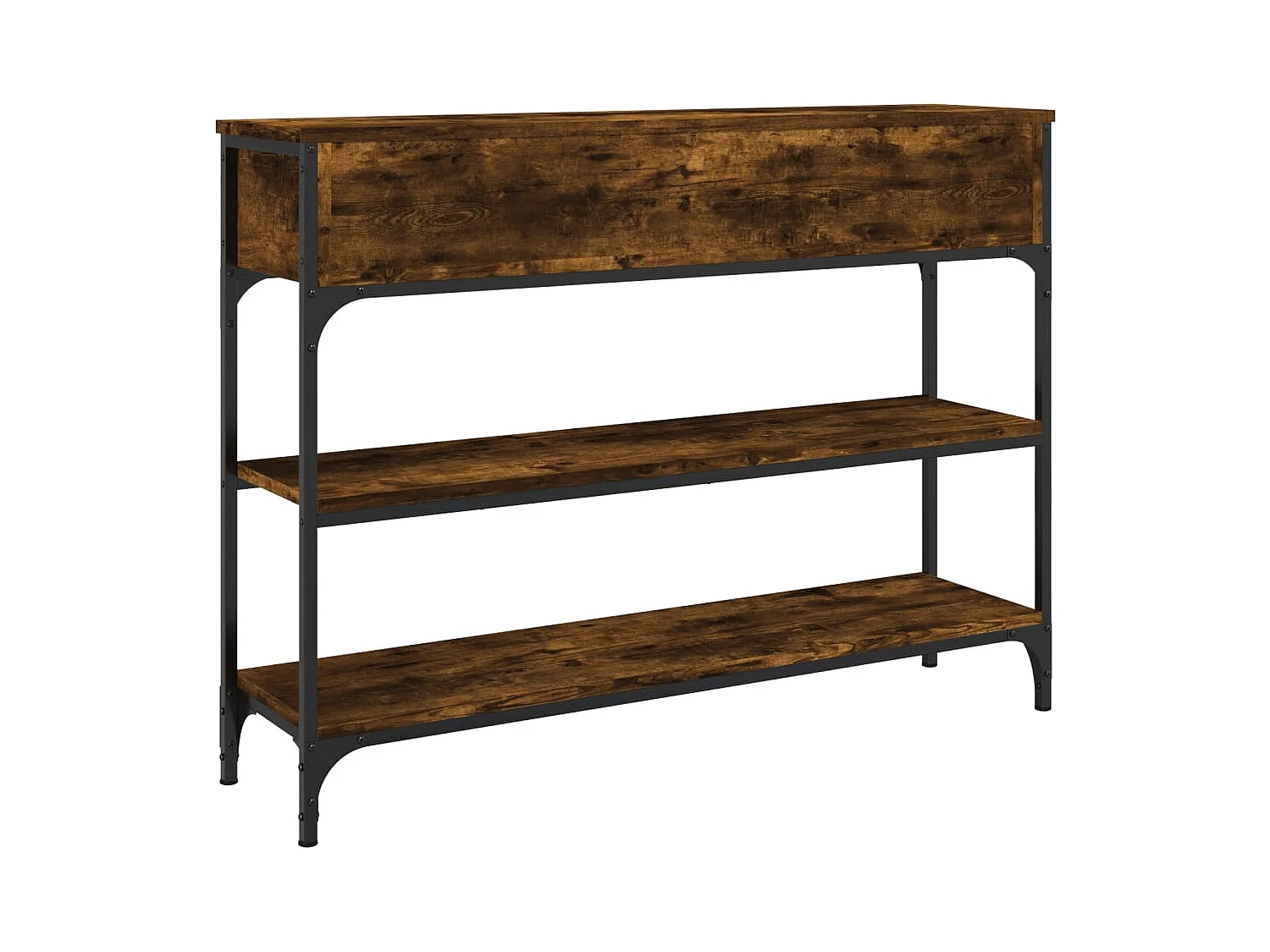 Mesa consola madera de ingeniería roble ahumado 100x25x75 cm