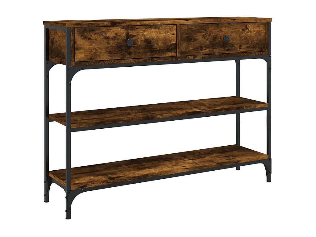 Tavolino Consolle Rovere Fumo 100x25x75 cm Legno Multistrato