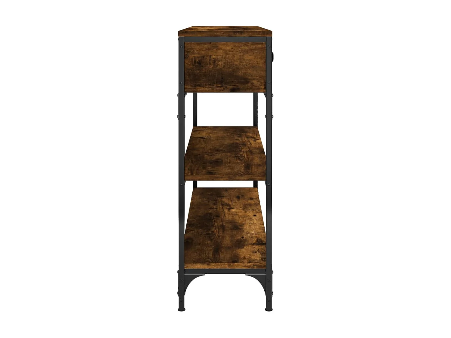 Tavolino Consolle Rovere Fumo 100x25x75 cm Legno Multistrato