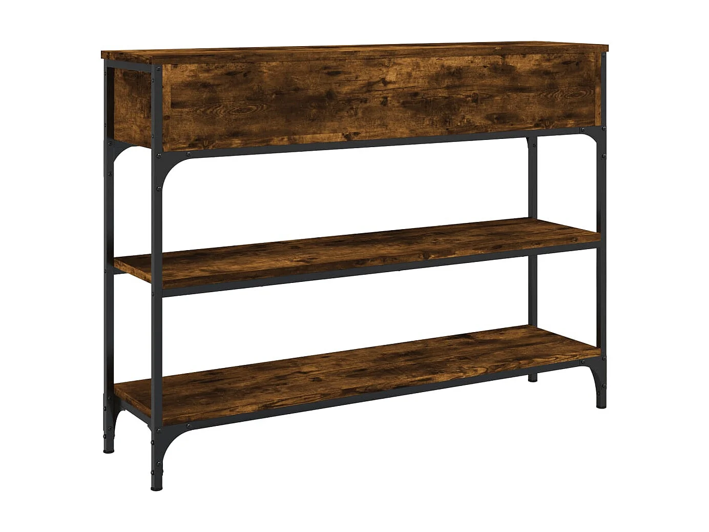 Tavolino Consolle Rovere Fumo 100x25x75 cm Legno Multistrato