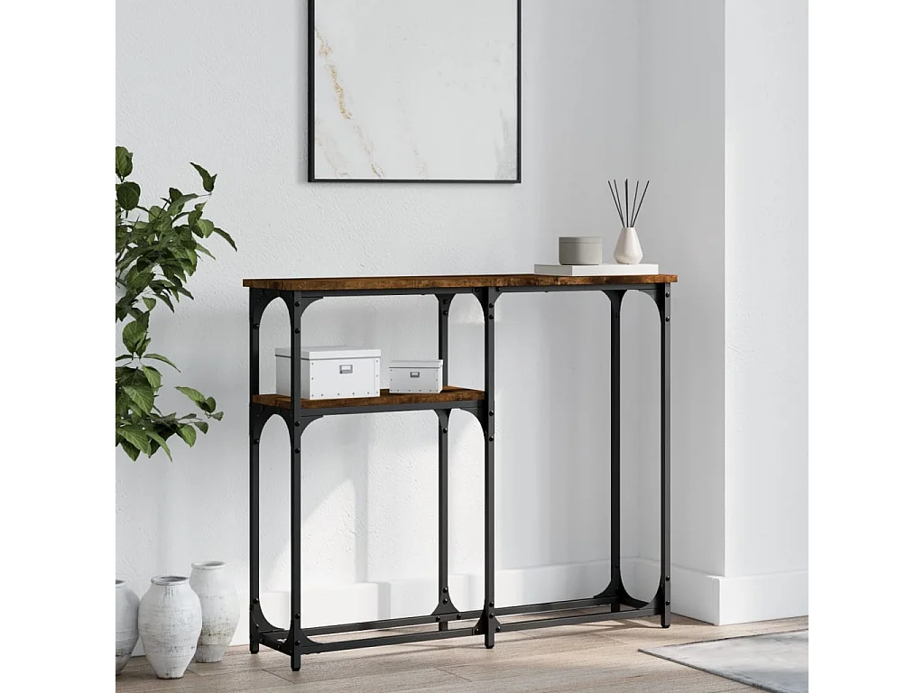 Konsolentisch Räuchereiche 90x22,5x75 cm Holzwerkstoff