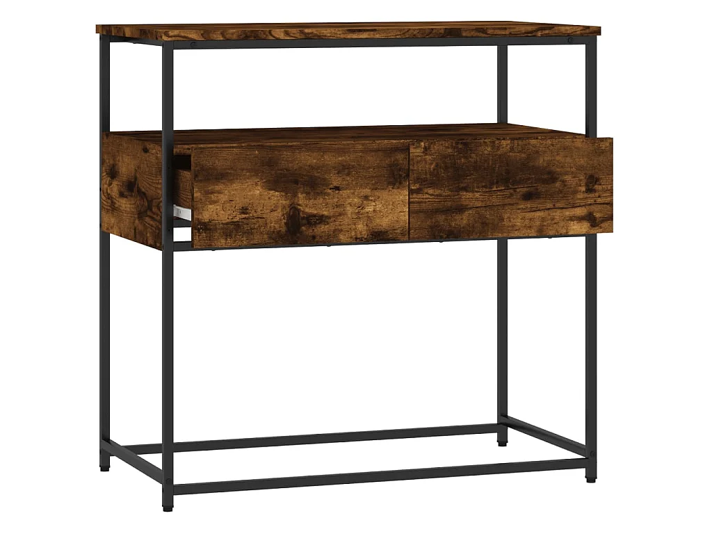 Wandtafel 75x40x75 cm bewerkt hout gerookt eikenkleurig