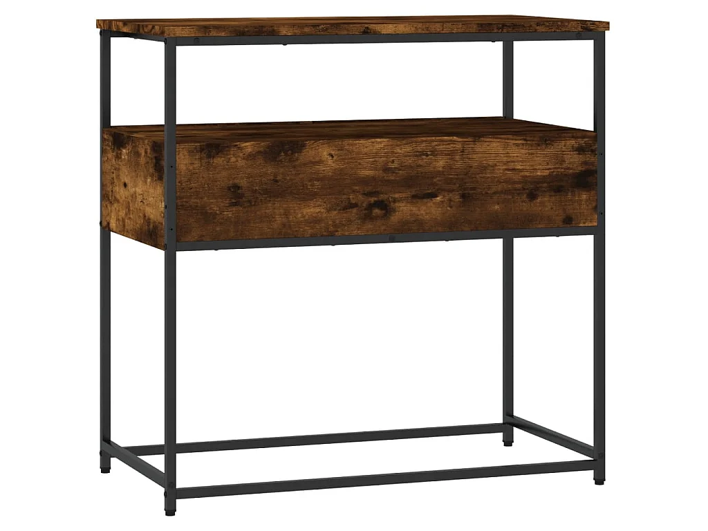 Wandtafel 75x40x75 cm bewerkt hout gerookt eikenkleurig