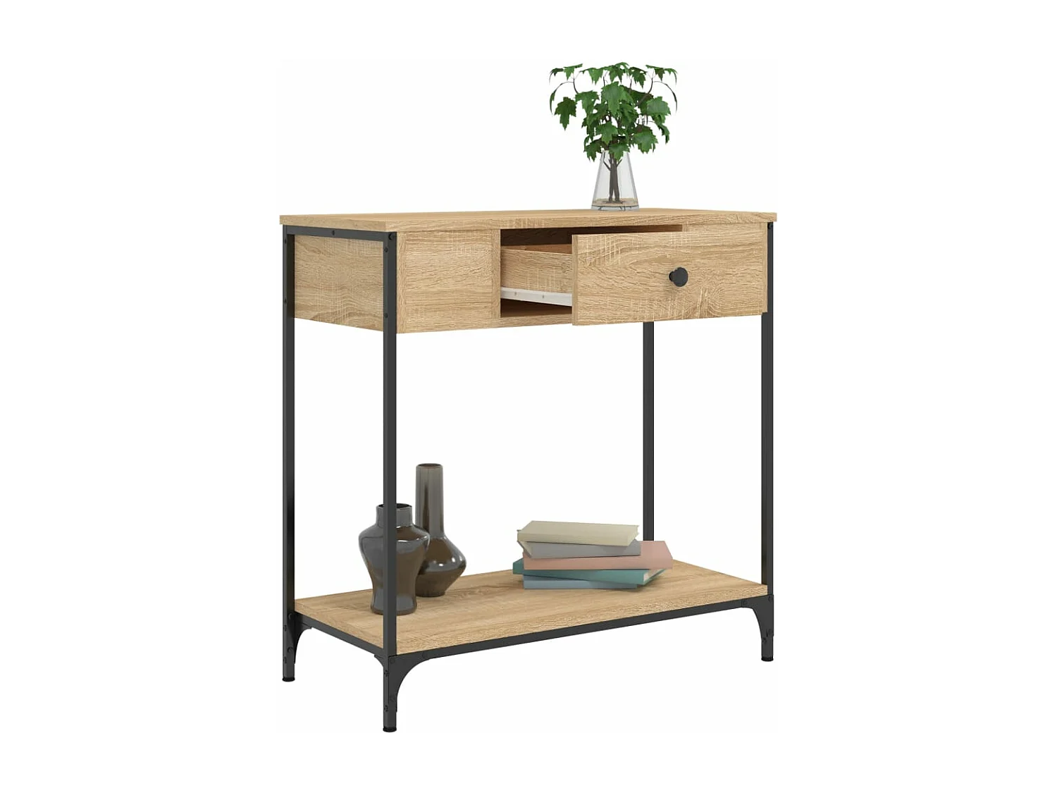 Table console chêne sonoma 75x34,5x75 cm bois d'ingénierie