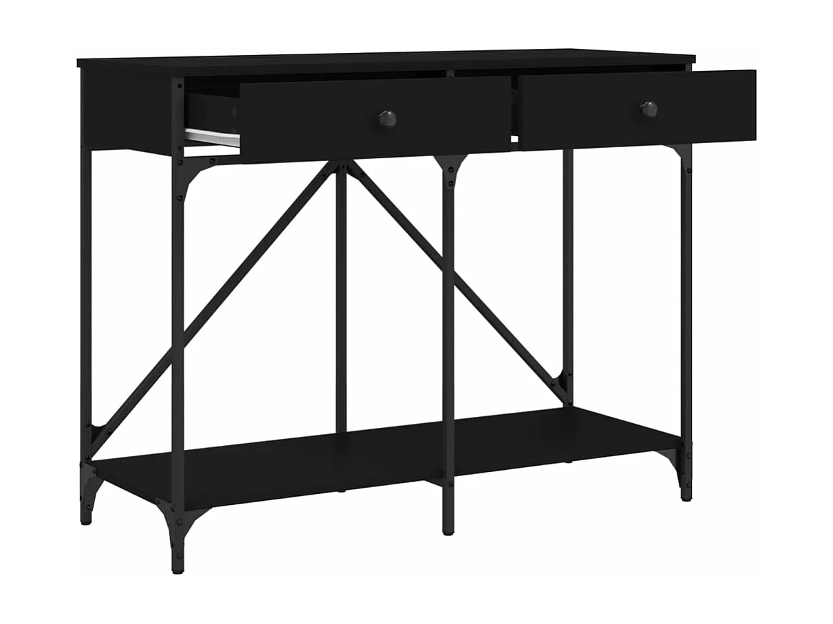 Table console noir 100x39x78,5 cm bois d'ingénierie