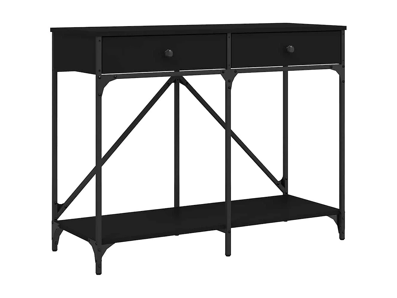 Tavolino Consolle Nero 100x39x78,5 cm in Legno Multistrato