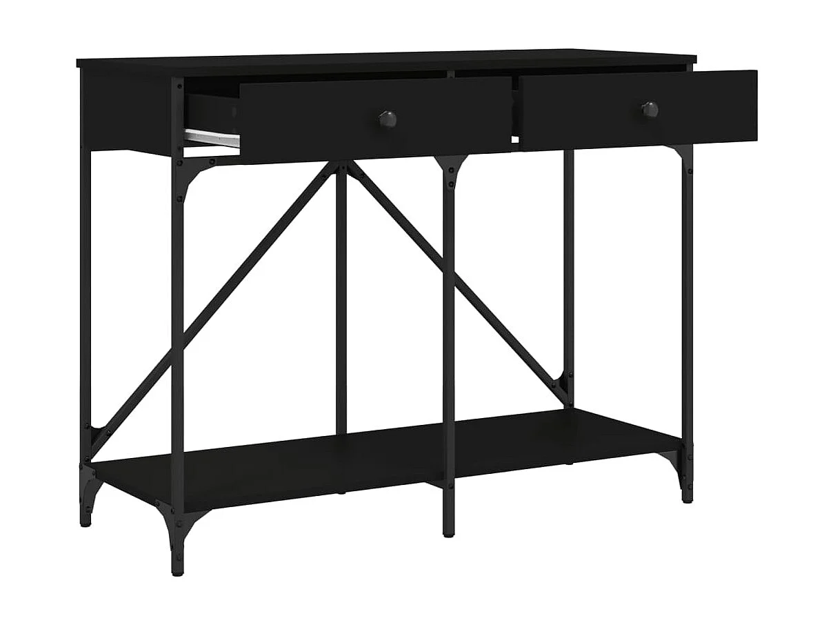 Tavolino Consolle Nero 100x39x78,5 cm in Legno Multistrato