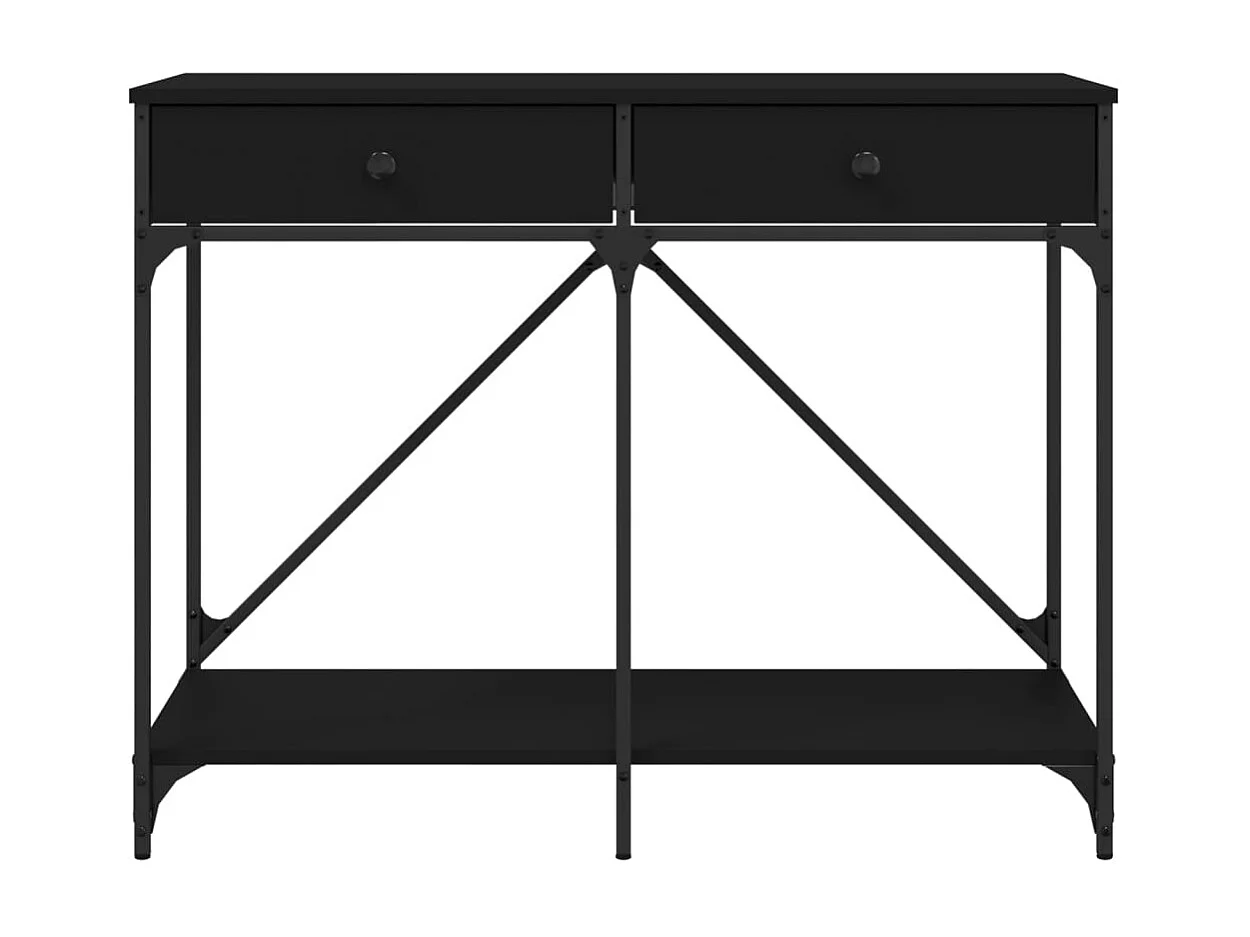 Tavolino Consolle Nero 100x39x78,5 cm in Legno Multistrato