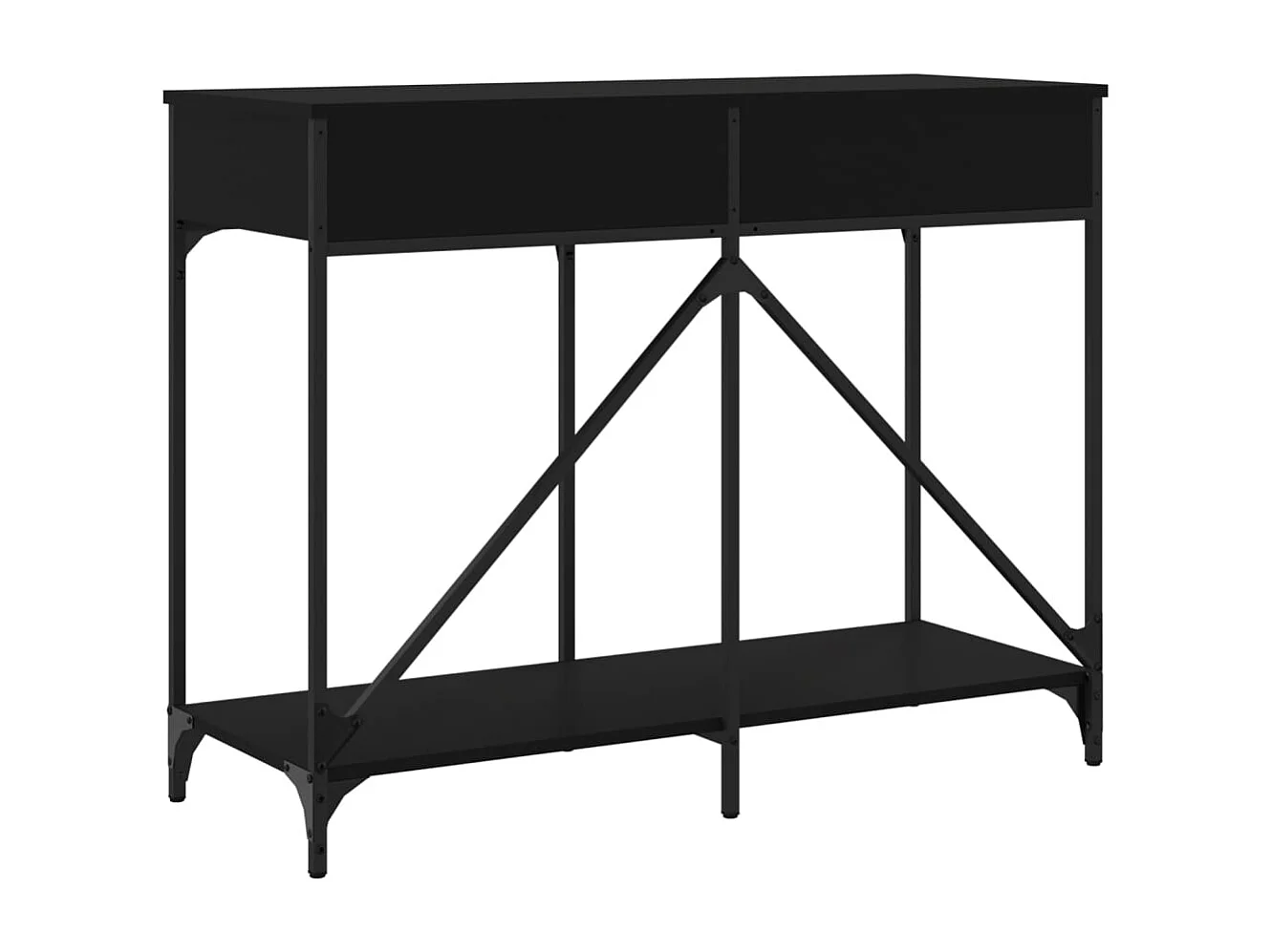 Tavolino Consolle Nero 100x39x78,5 cm in Legno Multistrato